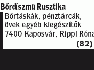 Bőrdíszmű Rusztika