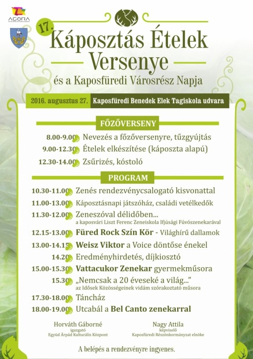   - 17. Káposztás Ételek Főzőversenye